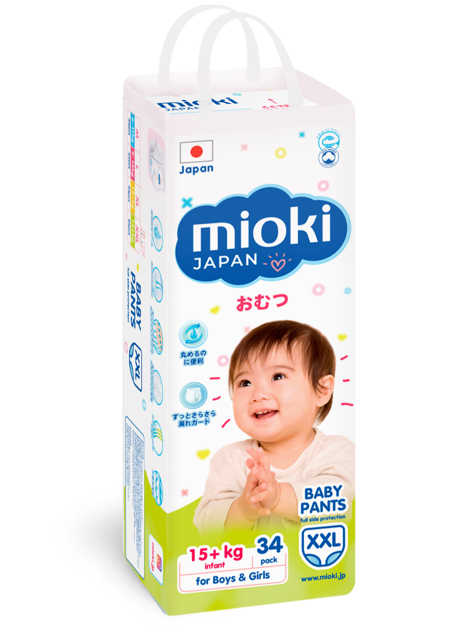 Каталог Подгузники-трусики MIOKI XXL (15+кг) 34шт 1/4 от магазина |  Дискаунтер Больше Меньше