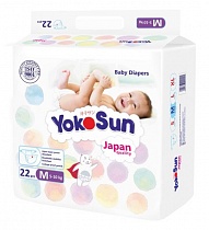 картинка Подгузники "YokoSun" M (5-10кг) 22шт 1/8 от магазина