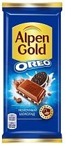 картинка Шоколад Alpen Gold OREO молочный c шоколадной начинкой  и кусочки печенья 95 гр. 1/19 от магазина