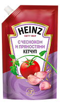 картинка кетчуп Хайнц д/п 320гр/16 с чесноком и пряностями от магазина