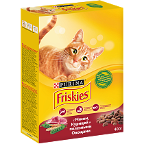картинка Фрискис д/кошек с Мясом и полезными овощами 400гр 1/10 от магазина