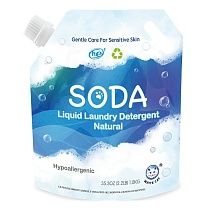 картинка Жидкое средство д/стирки белья WHITECAT SODA на осн.натуральной соды 1л  1/10 от магазина