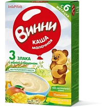картинка Каша сух.молоч. б/р из смеси трех злаков с манго и бананом "ВИННИ" с 4 мес. 200гр 1/12 от магазина