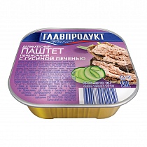 картинка Паштет Главпродукт ж/б 95гр/32 Деликатесный с гусиной печенью  от магазина