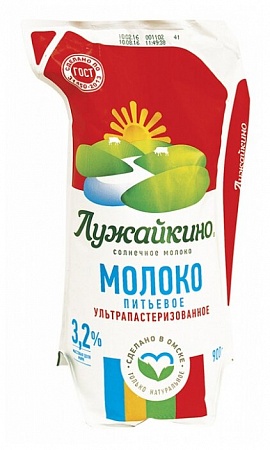 картинка Молоко Лужайкино ТМ 0,9 3,2%  1/12 от магазина