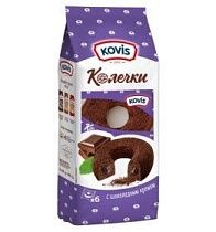 картинка Пирожные сдобные (Колечки) шоколадный крем "KOVIS" 240гр 1/6 от магазина