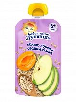 картинка Пюре яблоко и абрикос с овсяными хлоп. 125гр 1/12 "Бабушкино Лукошко" от магазина