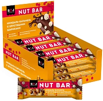 картинка Ореховый батоник "Nut Bar" Миндаль-карамель с ирисо-сливочным вкусом с хруст.шариками 40гр 1/64 от магазина