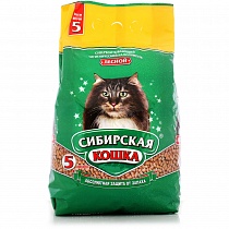 картинка Наполнитель для кошачьего туалета "Сибирская кошка" Лесной  5л 1/4 от магазина
