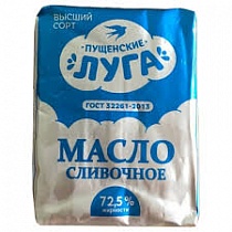 картинка Масло сливочное Крестьянское "Пущенские луга" 72.5% 180гр 1/12 от магазина