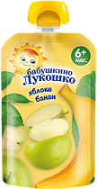 картинка Пюре из яблок и бананов мяг.уп. 90гр 1/12 с 6мес мяг уп"Бабушкино Лукошко" от магазина