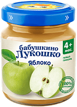 картинка Пюре из яблок 100гр 1/6 с 4 мес стекл  "Бабушкино Лукошко" от магазина