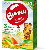 картинка Каша сух.молоч. б/р из смеси трех злаков с фруктами "ВИННИ" с 5 мес. 200гр 1/12_ от магазина