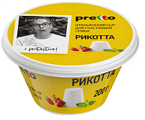 картинка Сыр Рикотта Pretto 45% 200гр 1/6 от магазина