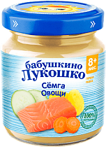 картинка Пюре Рагу овощное с семгой 100гр 1/6 с 8 мес стекл "Бабушкино Лукошко" от магазина
