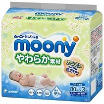 картинка Влажные салфетки 80*3 Moony (япония) 1/8 от магазина