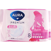 картинка Прокладки женские Aura Premium Super 8шт 1/24 от магазина
