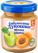 картинка Пюре из яблок и абрикосов 100гр 1/6 "Бабушкино Лукошко" от магазина