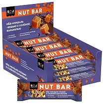 картинка Ореховый батоник "Nut Bar" с ирисо-сливочным вкусом "Мед-Миндаль-Кешью"  40гр 1/80 от магазина